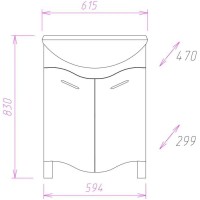 Комплект мебели белый глянец 61,5 см Onika Лайн 106043 + 4620008192772 + 205819