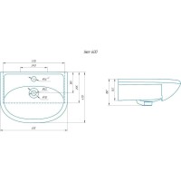 Комплект мебели белый глянец 61,5 см Onika Лайн 106043 + 4620008192772 + 205820