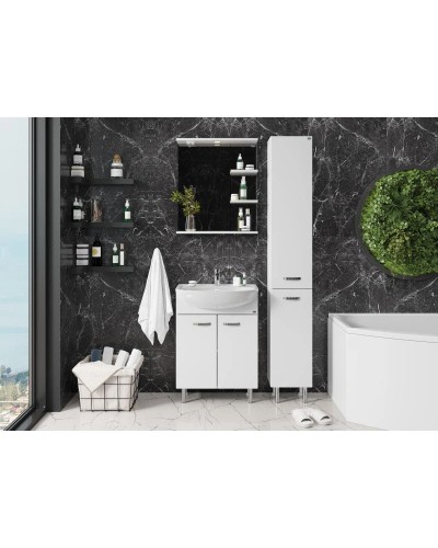 Комплект мебели белый глянец 62 см Onika Коралл 106042 + UM-ERI60/1 + 206001