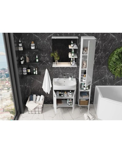 Комплект мебели белый глянец 62 см Onika Коралл 106042 + UM-ERI60/1 + 206001