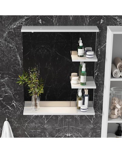 Комплект мебели белый глянец 62 см Onika Коралл 106042 + UM-ERI60/1 + 206001