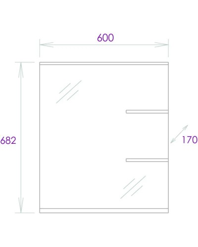 Комплект мебели белый глянец 62 см Onika Коралл 106042 + UM-ERI60/1 + 206001