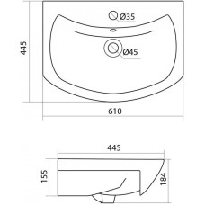 Комплект мебели белый глянец 61 см Onika Балтика 106041 + 1WH110246 + 205816