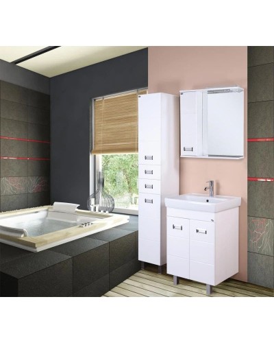 Комплект мебели белый глянец 60 см Onika Балтика 106035 + 1WH302082 + 205815