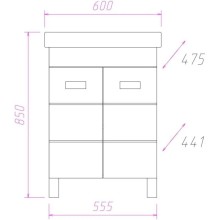 Комплект мебели белый глянец 60 см Onika Балтика 106035 + 1WH302082 + 205816