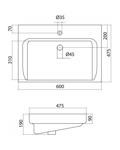 Комплект мебели белый глянец 60 см Onika Балтика 106035 + 1WH302082 + 205816