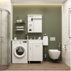 Комплект мебели белый глянец 120 см Onika Нави 106021 + 612002 + 205513