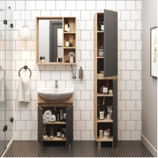 Комплект мебели дуб сонома/серый матовый 55,5 см Onika Милтон 105560 + 4620008192765 + 206070