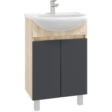 Комплект мебели дуб сонома/серый матовый 55,5 см Onika Милтон 105560 + 4620008192765 + 206070