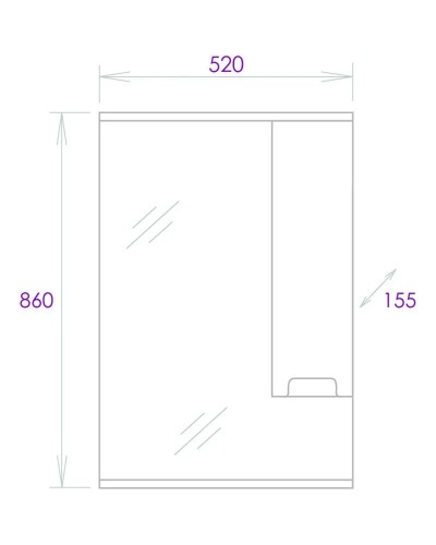 Комплект мебели белый глянец/кастелло 55 см Onika Харпер 105557 + UM-CAR55/1 + 205216