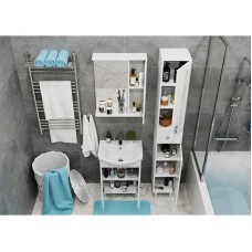 Комплект мебели белый глянец 55 см Onika Кристалл 105555 + 1WH501702 + 205818