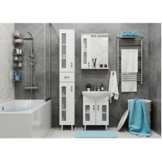 Комплект мебели белый глянец 55 см Onika Кристалл 105555 + 1WH501702 + 205817