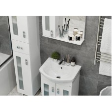 Комплект мебели белый глянец 55 см Onika Кристалл 105555 + 1WH501702 + 205817