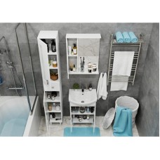 Комплект мебели белый глянец 55 см Onika Кристалл 105555 + 1WH501702 + 205817