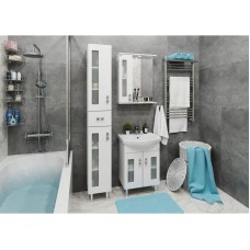 Комплект мебели белый глянец 55 см Onika Кристалл 105555 + 1WH501702 + 205817