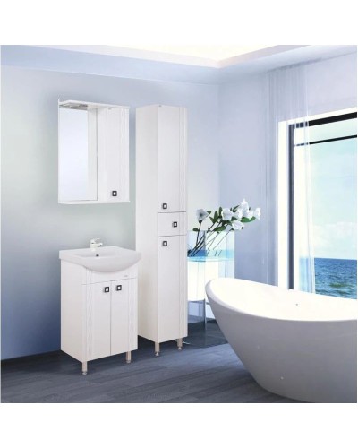 Комплект мебели белый глянец 55 см Onika Лига 105554 + 1WH501702 + 205202