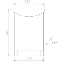 Комплект мебели белый глянец 55 см Onika Лига 105554 + 1WH501702 + 205202