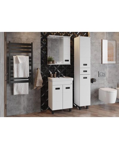 Комплект мебели белый глянец 55 см Onika Балтика 105552 + 1WH302126 + 205846