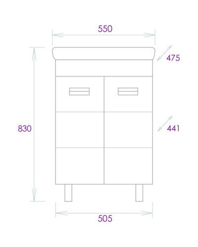 Комплект мебели белый глянец 55 см Onika Балтика 105552 + 1WH302126 + 205846