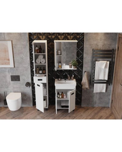 Комплект мебели белый глянец 55 см Onika Балтика 105552 + 1WH302126 + 205848