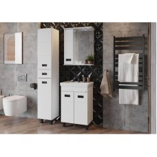 Комплект мебели белый глянец 55 см Onika Балтика 105552 + 1WH302126 + 205848