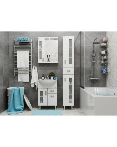 Комплект мебели белый глянец 54 см Onika Кристалл 105551 + UM-ERI55/1 + 205817