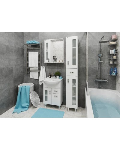 Комплект мебели белый глянец 54 см Onika Кристалл 105551 + UM-ERI55/1 + 205817