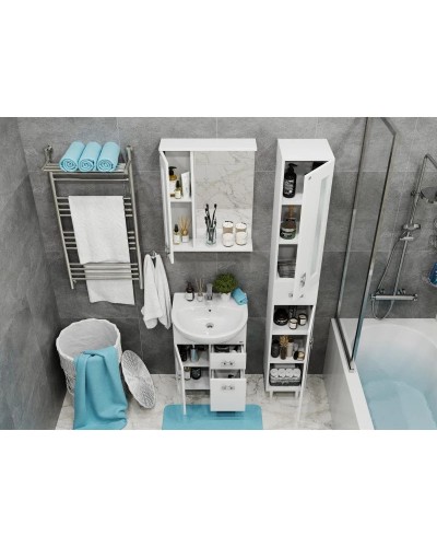 Комплект мебели белый глянец 54 см Onika Кристалл 105551 + UM-ERI55/1 + 205817