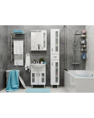 Комплект мебели белый глянец 54 см Onika Кристалл 105551 + UM-ERI55/1 + 205818