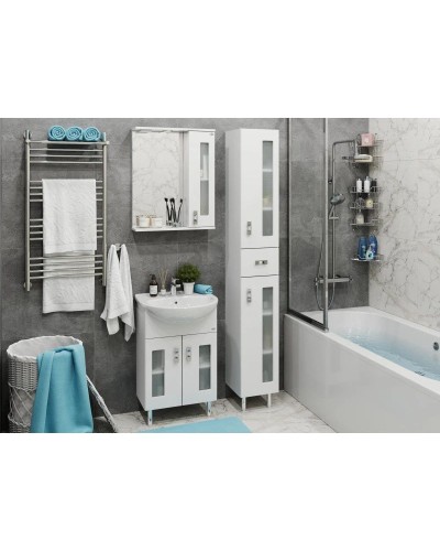 Комплект мебели белый глянец 54 см Onika Кристалл 105551 + UM-ERI55/1 + 205818