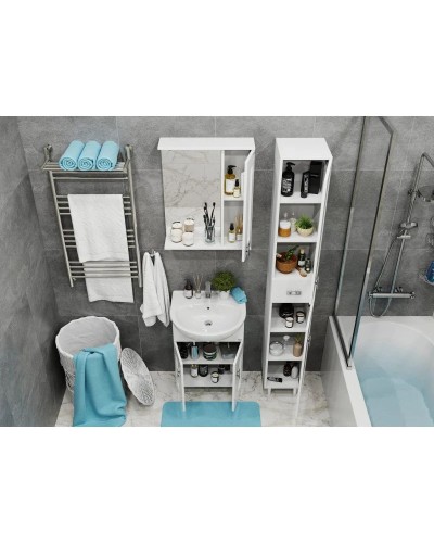 Комплект мебели белый глянец 54 см Onika Кристалл 105551 + UM-ERI55/1 + 205818