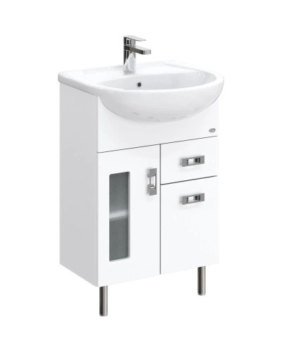 Комплект мебели белый глянец 54 см Onika Кристалл 105551 + UM-ERI55/1 + 205818