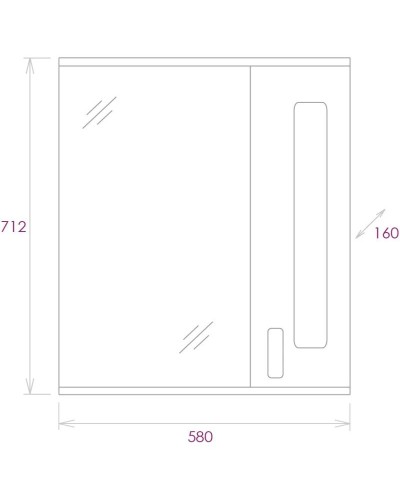 Комплект мебели белый глянец 54 см Onika Кристалл 105551 + UM-ERI55/1 + 205818