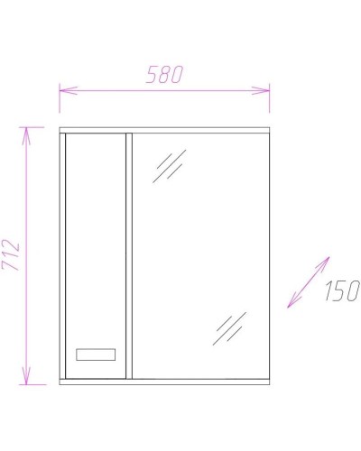 Комплект мебели венге луизиана/ясень шимо светлый 54 см Onika Гамма 105537 + UM-ERI55/1 + 205827