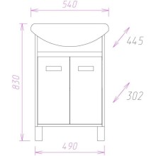 Комплект мебели венге луизиана/ясень шимо светлый 54 см Onika Гамма 105537 + UM-ERI55/1 + 205828