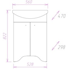 Комплект мебели белый матовый 56 см Onika Омега 105531 + 605501 + 204802