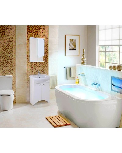 Комплект мебели белый матовый 56 см Onika Омега 105531 + 605501 + 204802