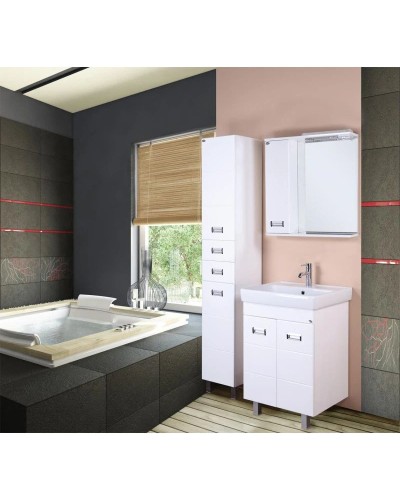 Комплект мебели белый глянец 55 см Onika Балтика 105521 + 1WH302126 + 205815