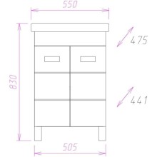 Комплект мебели белый глянец 55 см Onika Балтика 105521 + 1WH302126 + 205815