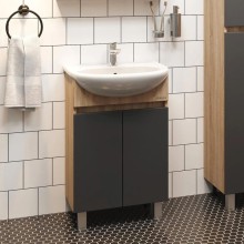 Комплект мебели дуб сонома/серый матовый 51 см Onika Милтон 105037 + 4620008192758 + 206070