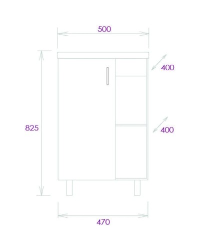Комплект мебели дуб сонома/серый матовый 50 см Onika Милтон 105035 + 4630055557578 + 204803