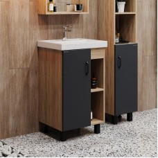 Комплект мебели дуб сонома/серый матовый 50 см Onika Милтон 105035 + 4630055557578 + 204803