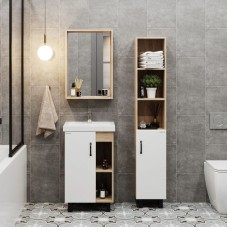 Комплект мебели дуб сонома/белый матовый 50 см Onika Тимбер 105034 + 4630055557578 + 204803