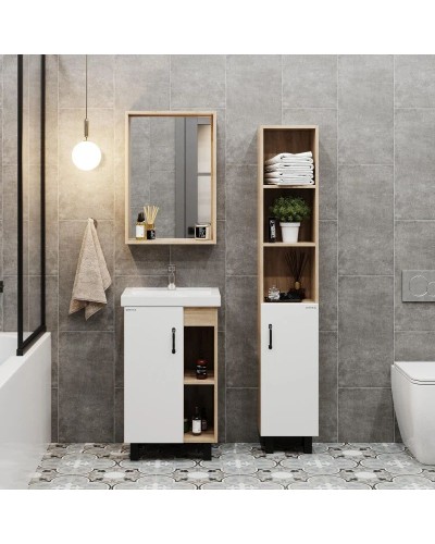 Комплект мебели дуб сонома/белый матовый 50 см Onika Тимбер 105034 + 4630055557578 + 204803