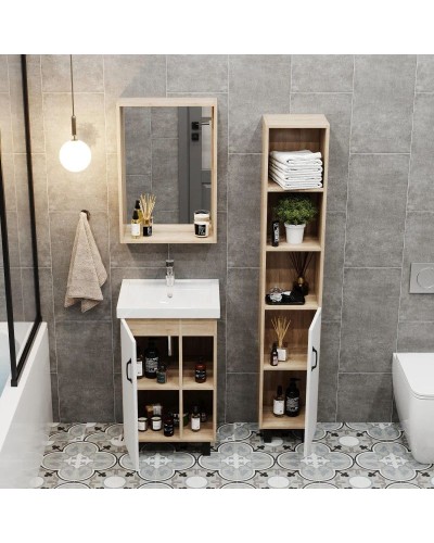 Комплект мебели дуб сонома/белый матовый 50 см Onika Тимбер 105034 + 4630055557578 + 204803