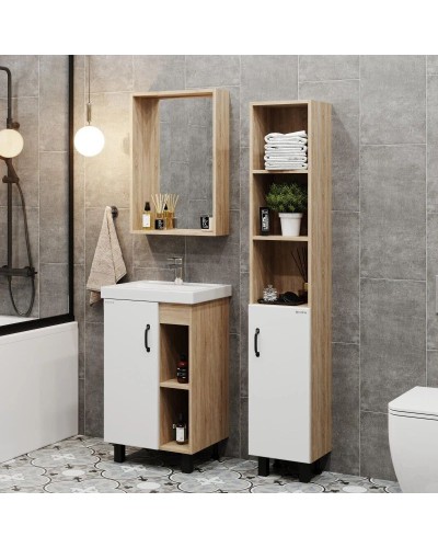 Комплект мебели дуб сонома/белый матовый 50 см Onika Тимбер 105034 + 4630055557578 + 204803