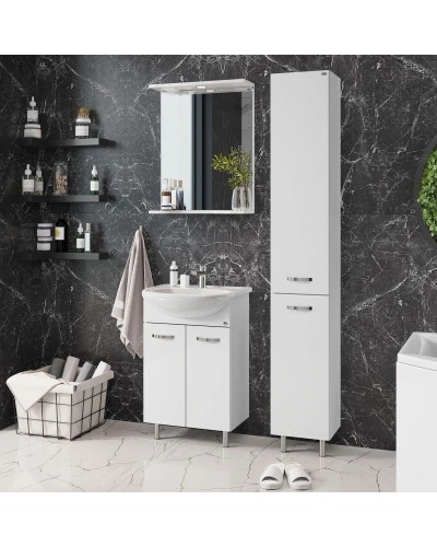 Комплект мебели белый глянец 51 см Onika Коралл 105032 + 4620008192758 + 205023