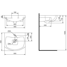 Комплект мебели белый глянец 50 см Onika Лига 105030 + 1WH501701 + 205202