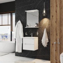 Комплект мебели белый глянец 50 см Onika Айленд 105021 + 4630055557578 + 205206