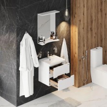 Комплект мебели белый глянец 50 см Onika Айленд 105021 + 4630055557578 + 205206